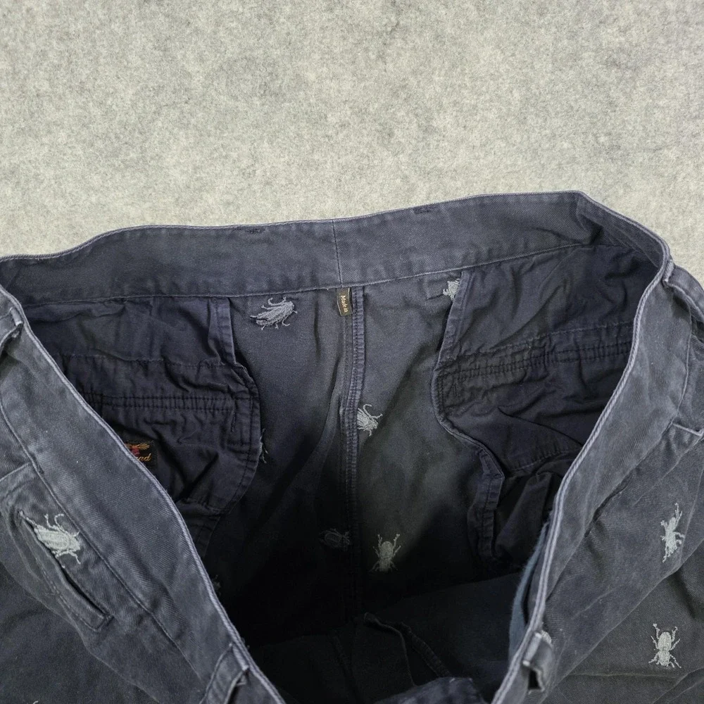 Barbour Shorts Mens 38 Blue Chino Embroidered Bug Animal Print 11‎ Inseam Cotton